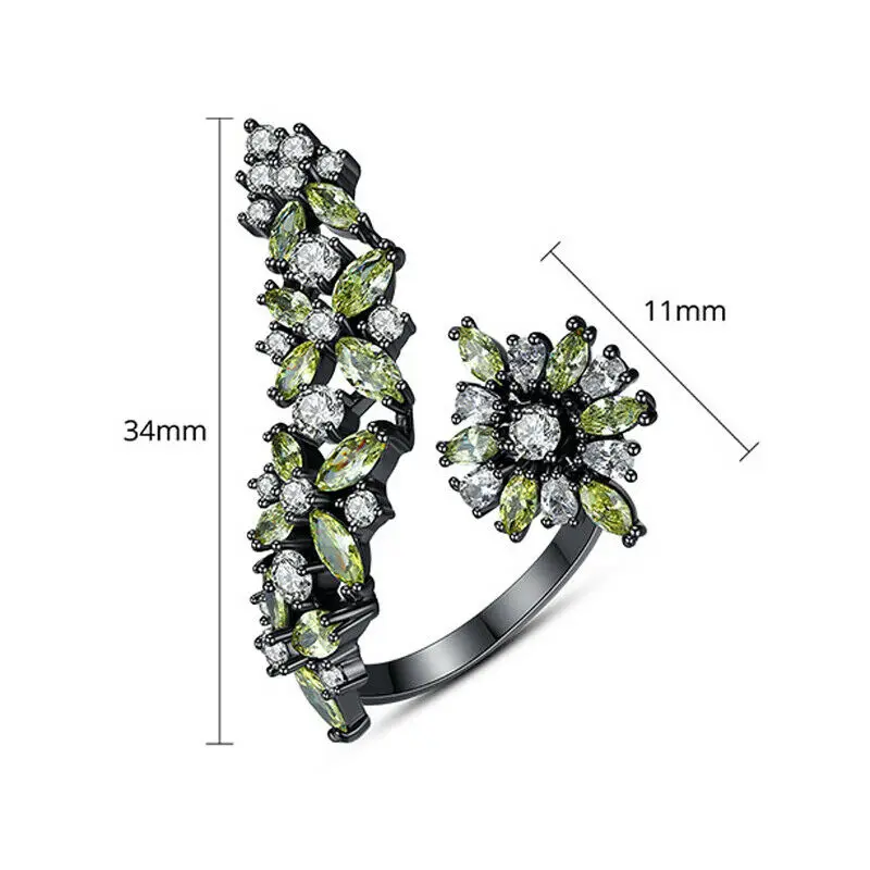 Регулируемые женские AAA циркониевые Стразы открытое переднее кольцо с