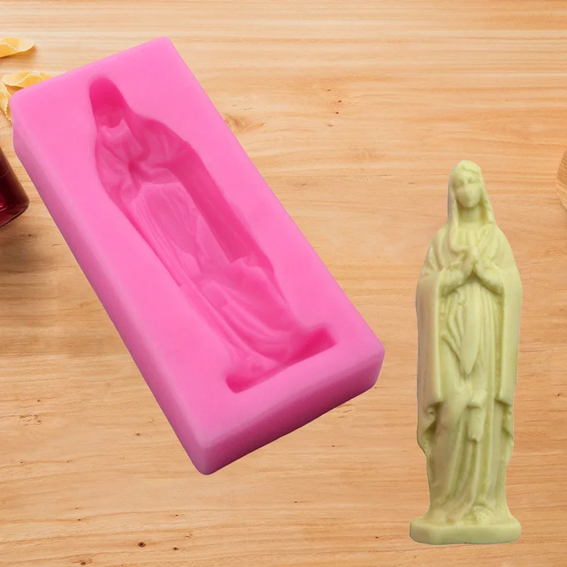 

3D Virgin Mary Chocolate Party Wedding Cake Decorating Tools DIY Baking Fondant Silicone Mold Gumpaste Candy