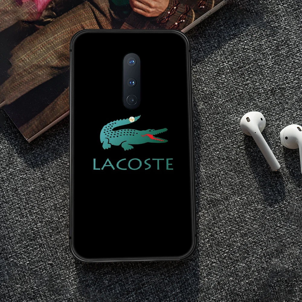 

LACOETE French luxury brand Phone Case Cover Hull For 1+ Oneplus 5T 6 6T 7 7T 8 8T Pro black Coque Silicone Funda Luxury Bumper