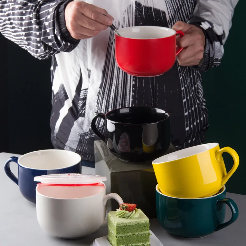 

Simple 700ml Mug Large Capacity Coffee Mug Ceramic Cup Milk Cup Multifunctional Tea Cup Instant Noodle Bowl