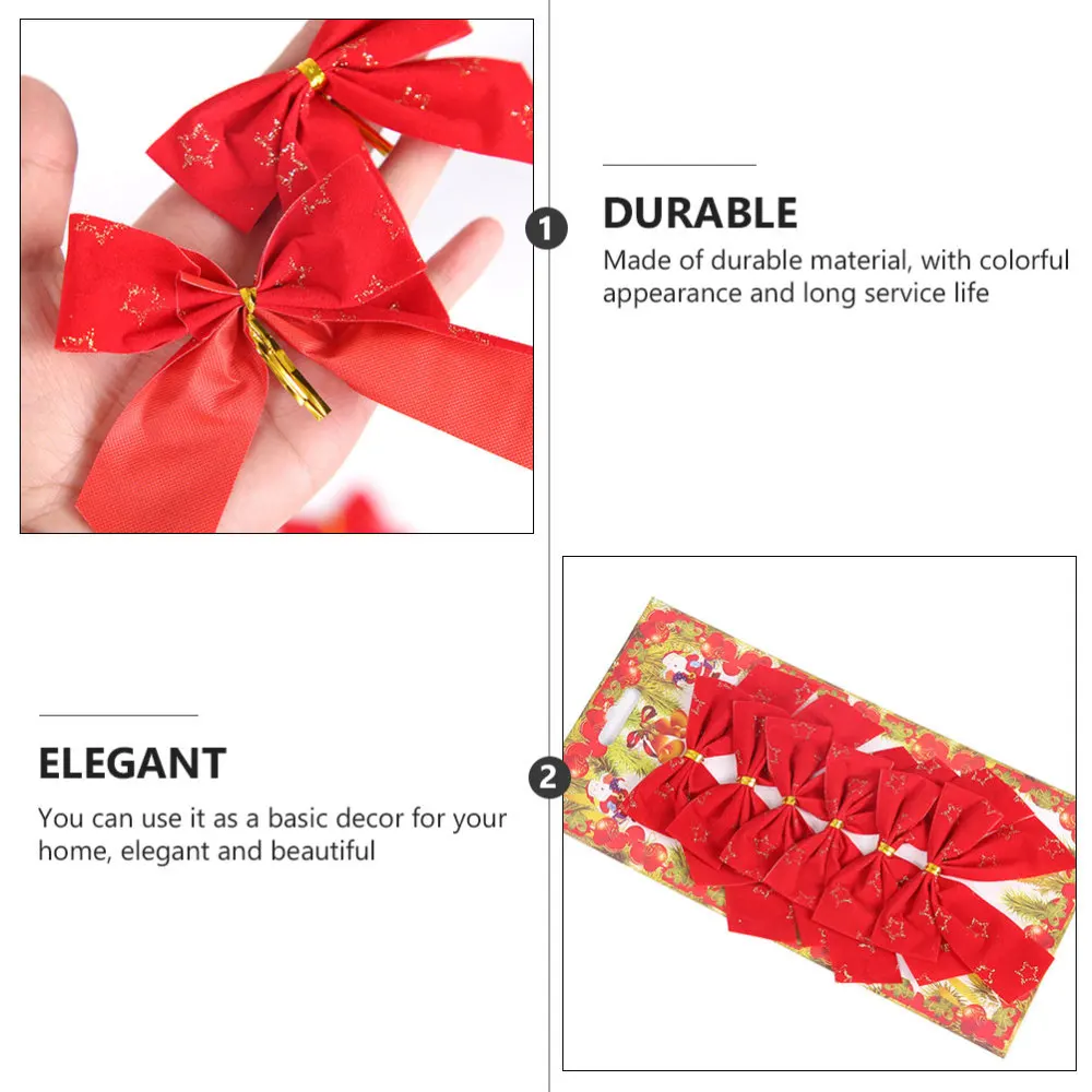 

30Pcs Star Christmas Tree Bowknot Decoration Creative Indoor Layout Prop Red