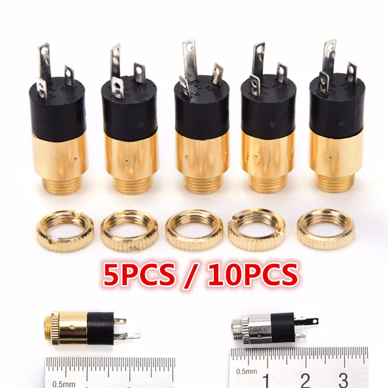 

5 / 10PCS PJ392 3.5mm Stereo Headphone Audio Video Jack Socket Plug Stereo Female Sockect Jack 3.5 Audio Headphone Connectors