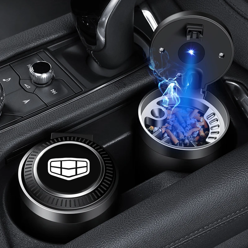

Car Ashtray With LED Light Push Type For Geely emgrand ec7 ec8 ck atlas ck2 ck3 gt gc9 Smoking Cigarette Ashtray Holder Box
