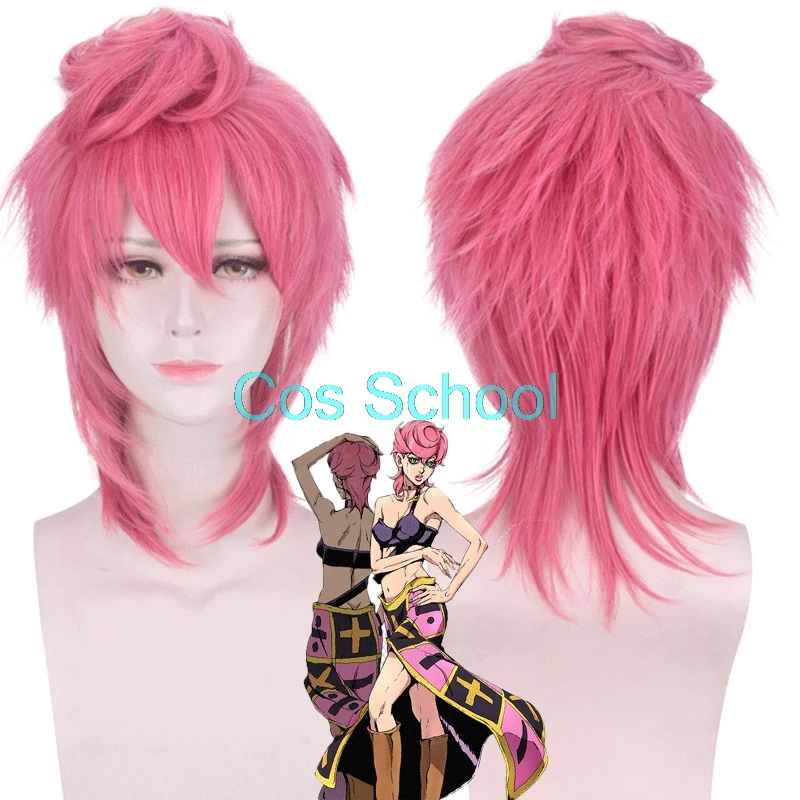 Cos школьная JOJO невероятное приключение Золотой ветер Косплэй парики Bruno Сьерра