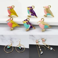 10pcspack 1417mm 3d cute bird enamel charms connector fit necklace bracelet diy fashion jewelry accessory