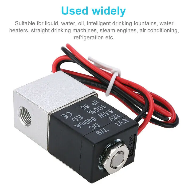 

DC 12V Solenoid Valve 1/8" Fuel Normally Closed 2-Way Normally Closed Direct-acting Pneumatic Valves For Water Air Gas
