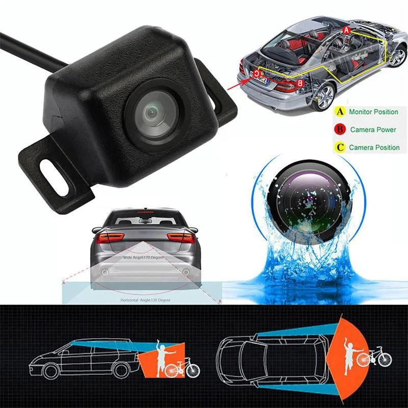 HD Автомобильная камера заднего вида 170 градусов широкоугольная ночного видения