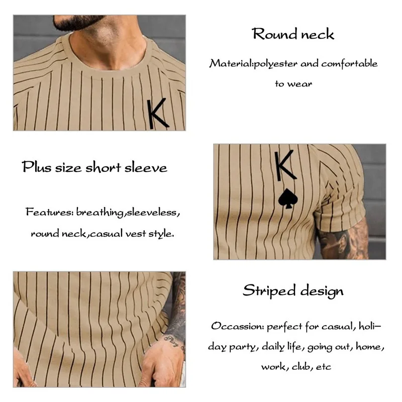 

Casual Men T-shirt Stripe Summer Man Tshirt Fashion Tops Streetwear Male T-shirts Hip Hop Brand Clothing Mens Tee T Shirt Men
