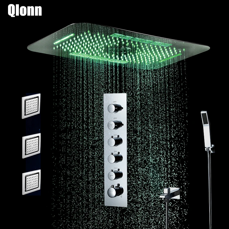 Светодиодный смеситель для душа из нержавеющей стали с 5 функциями | Обустройство