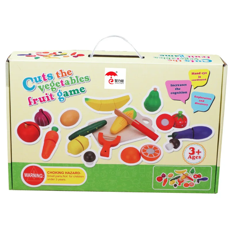 

Children's Early Learning Smart Wood Toys Wood Simulated Fruit and Vegetables Chipping Parent-Child Interactive Games