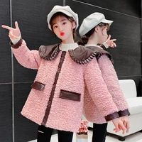 girls babys kids coat jacket outwear 2022 splicing thicken spring autumn cotton teenagers tracksuits high quality overcoat chil