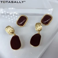 totasally hot minimalist jewelry geometric enamel earrings womens anti allergy earring jewelry boucle doreille femme