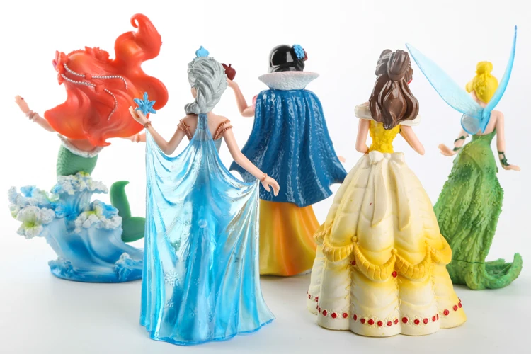 

5Pcs/Lot Disney Princess Frozen Elsa Anna Mermaid Cinderella Flower Fairy Tinkerbell Snow White Action Figures Collection Toys