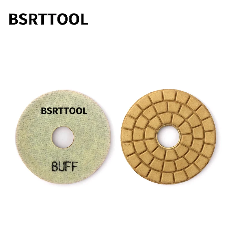 

BSRTTOOL 2pcs 3" White Diamond Pad Resin Advanced Polishing Disc For Granite Marble Buffing Disc
