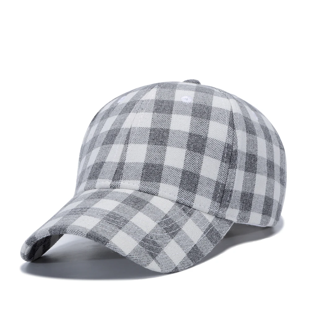 grey TOHUIYAN, мягкая хлопковая клетчатая бейсболка, мужская, женская, Bone Gorras, Snapback, шапка, весна-лето, Регулируемая Кепка, s, для отдыха, Casquette, шапки - Цвет: grey