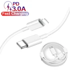 Кабель PD USB Type-C 18 Вт, кабель для быстрой зарядки для iPhone 12 Pro Max, кабель PD USB C для iPhone 11 XS X XR, кабель для зарядки и передачи данных
