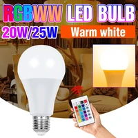 led smart lamp e27 led light bulb 220v led lampara 20w 25w spotlight smart control lamp magic bulb home colorful decor lighting