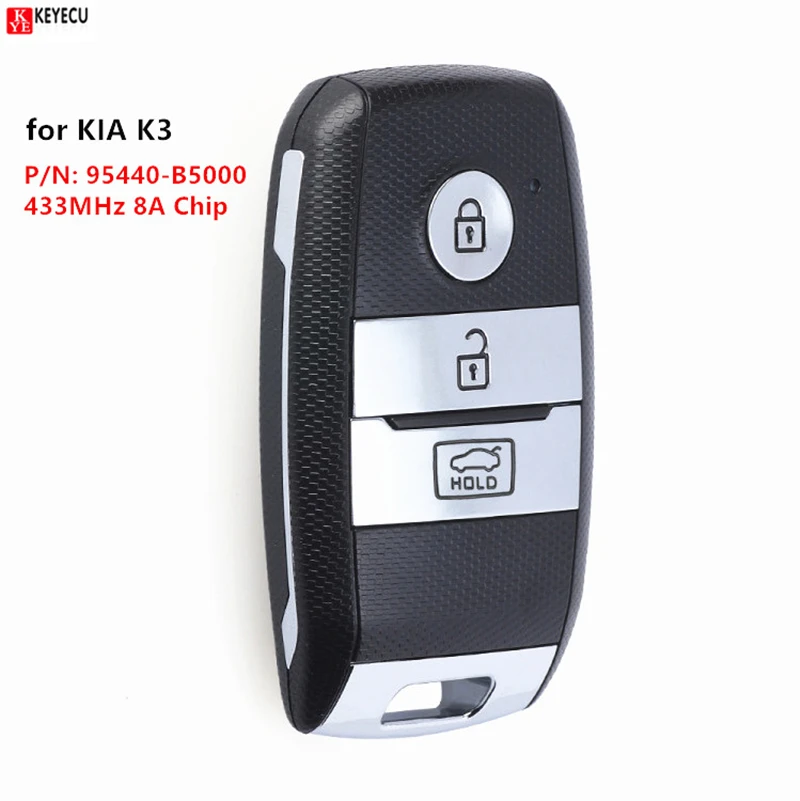 Keyecu умный дистанционный ключ без ключа 3 кнопки 433 МГц 8A чип Fob для KIA K3 P/N: 95440-B5000