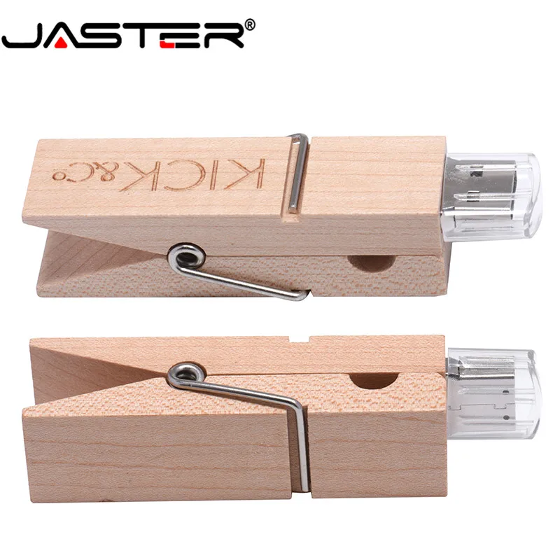 

USB-флеш-накопитель JASTER в виде деревянного зажима, 4/8/16/32 ГБ