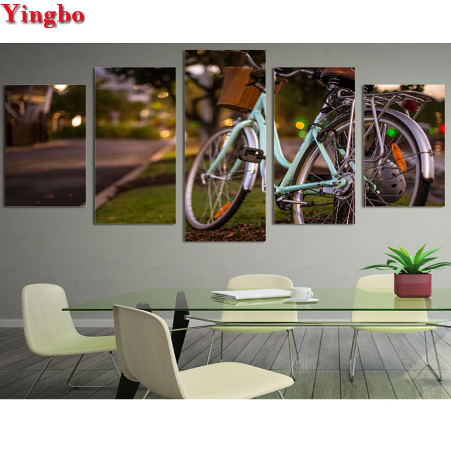 

Алмазная вышивка «сделай сам», вышивка крестиком, алмазная живопись, натюрморт, 5 шт., рисунок велосипеда, Алмазная мозаика, картины, украшен...