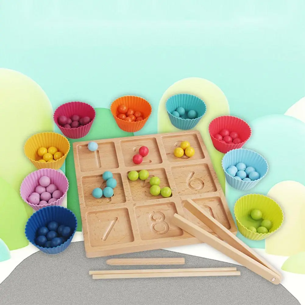 

Wooden Digit Numbers Tracing Board Beads Matching Learn Math Game Child Educational Toys For Kids Sorting Montessori Practicing