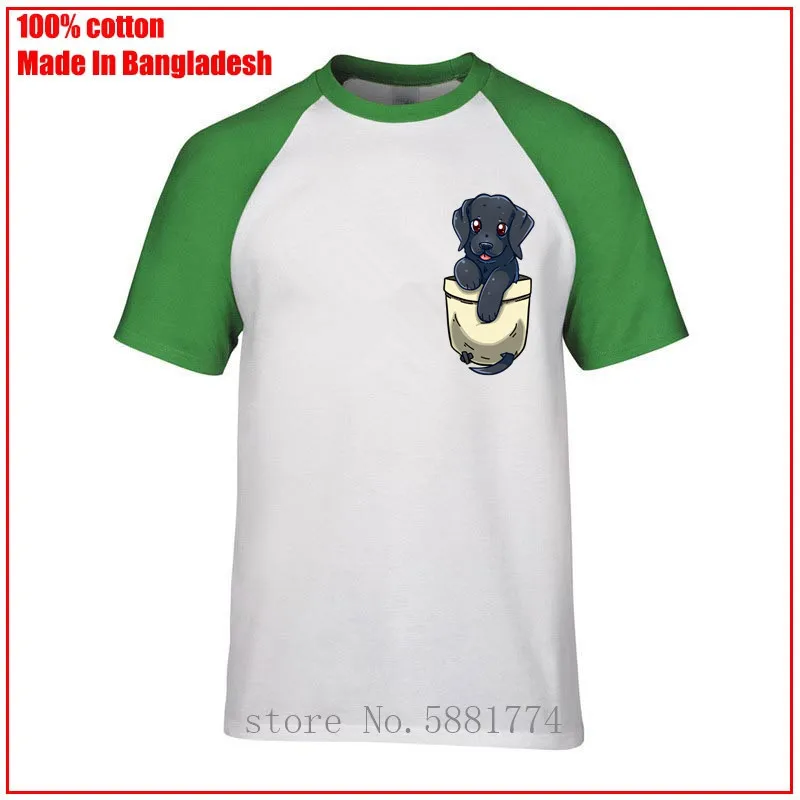 2020 Best Summer Stylish T shirt black labrador dog retriever cute Funny pocket Men T-shirt Color diversified T-shirts | Мужская одежда