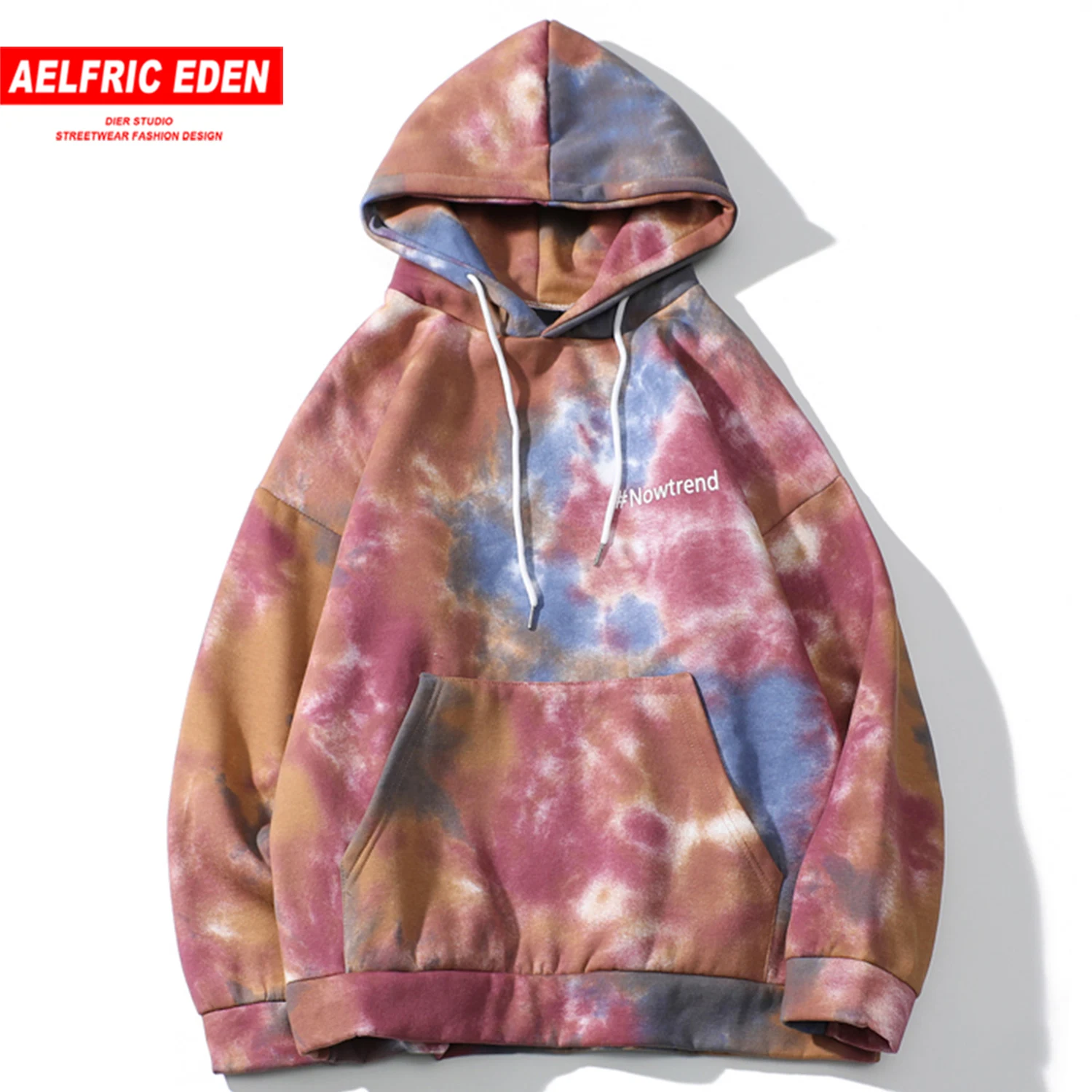 Aelfric Eden Tie Dying Толстые мужские толстовки с капюшоном 2019 зима Harajuku Повседневный