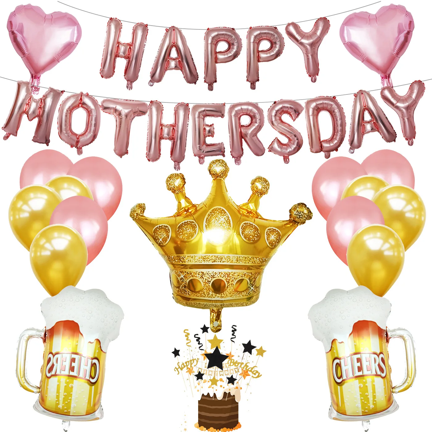 

Happy Mother's Day Letter Foil Balloon Anniversary Event Party Decor Supplies Thanksgiving Mother's Day Balloon Decoration Gift