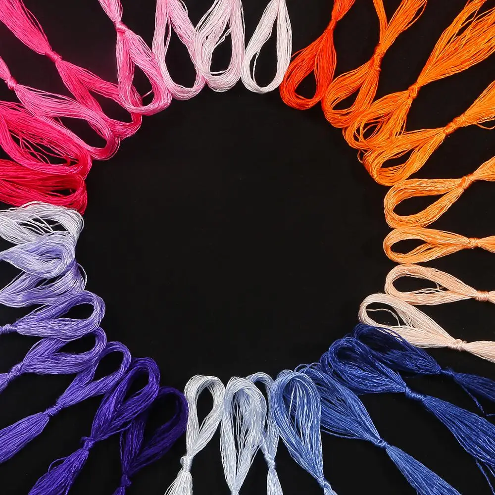 7-8 шт. Высокое качество многоцветная шелковая нить вышивка нитки поделки ручная