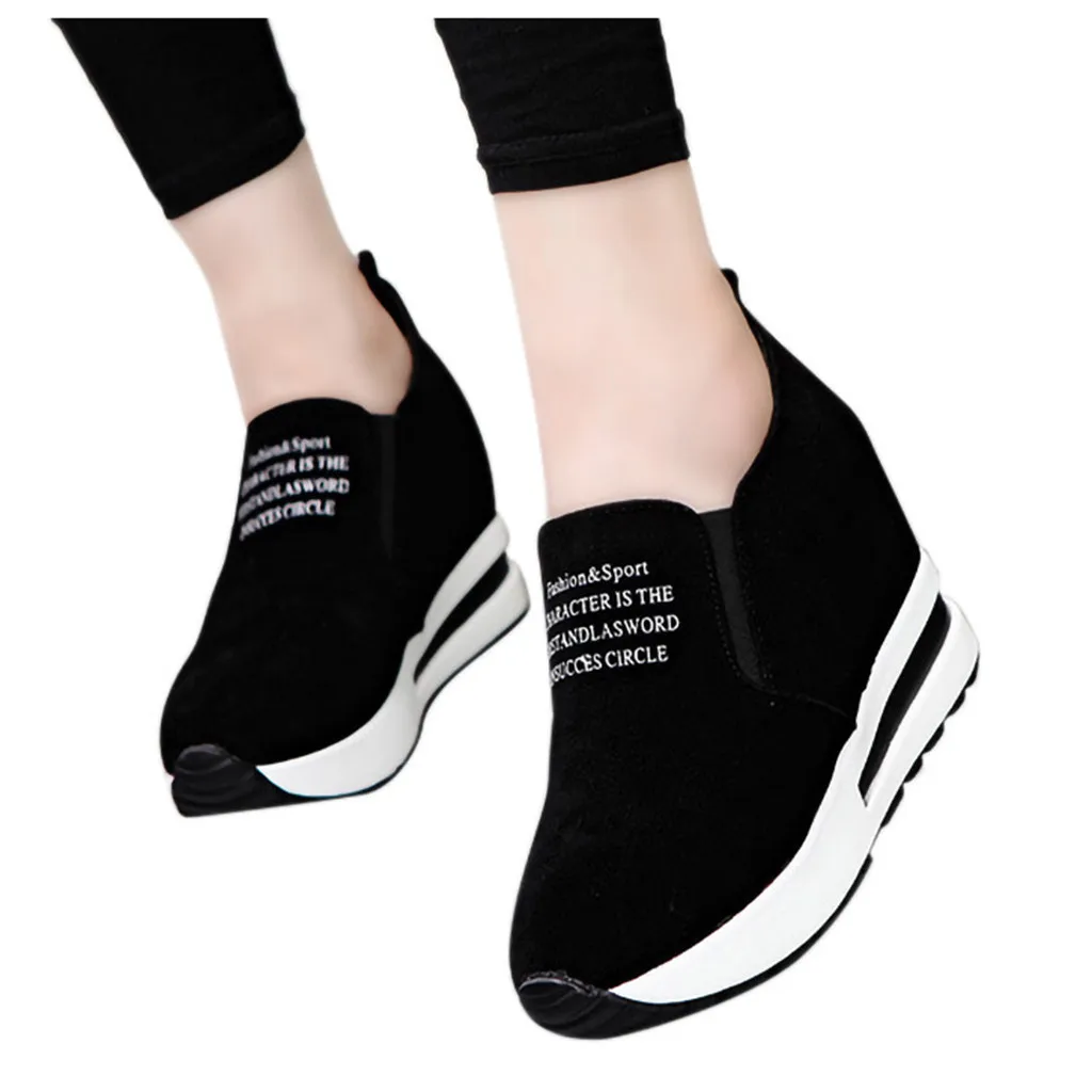 Кроссовки женские на платформе Вулканизированная подошва эластичная резинка