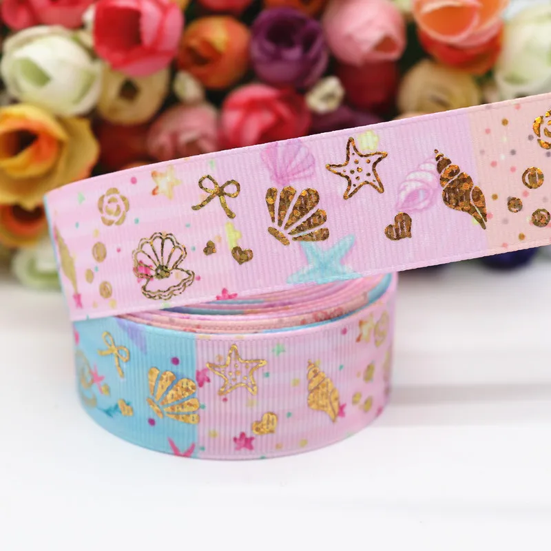 10 ярдов 1 &quot25 мм блестящая золотая напечатанная лента для бантов волос