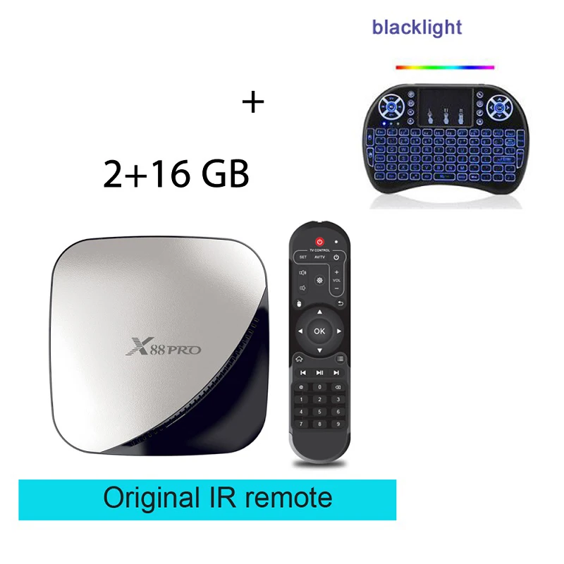 ТВ-приставка android 9,0 X88PRO Rockchip 2 Гб 4G 16 ГБ 32 ГБ 64 ГБ Android tv box 5,0G WiFi 4K 3D Android box x96 max Испания smart tv box - Цвет: 2GB 16GB I8BK