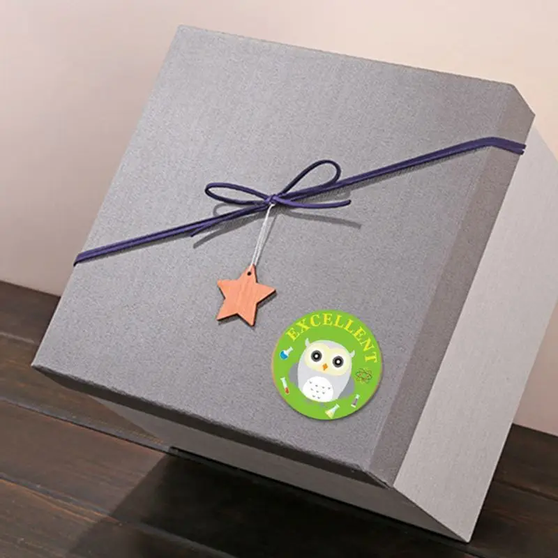 Милые обучающие наклейки с принтом Совы для рукоделия в рулоне Канцелярские