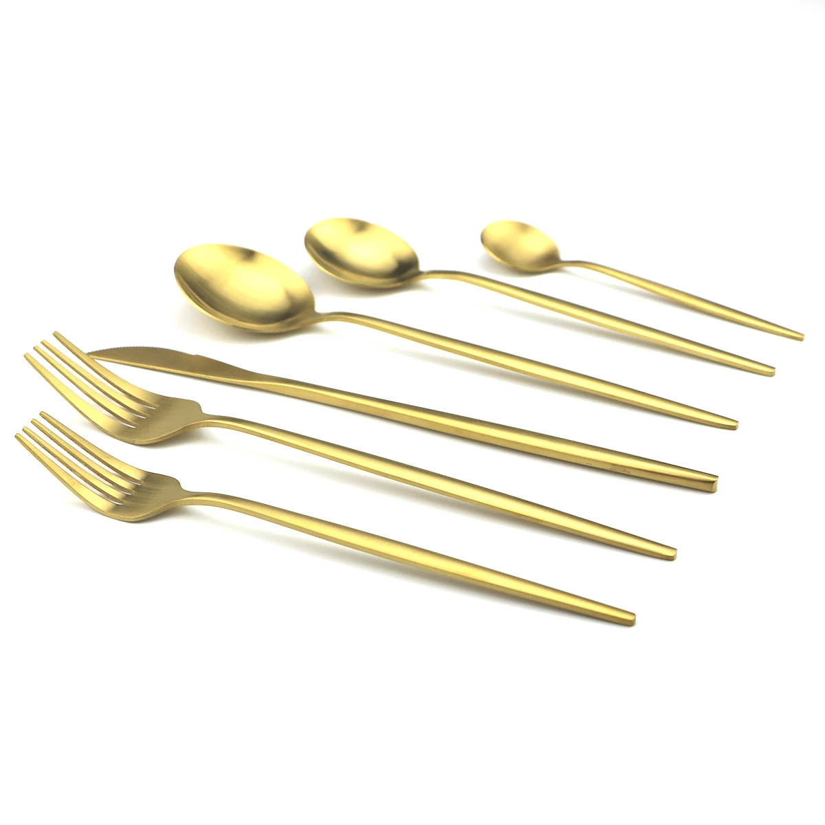 6 шт./компл. набор столовых приборов из белого золота нержавеющей стали столовая