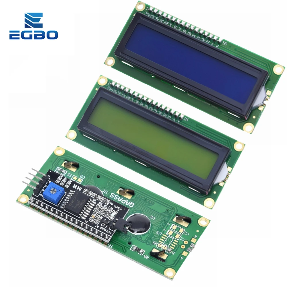 

Плата адаптера EGBO LCD 1602 + I2C LCD 1602 Модуль синий/зеленый экран PCF8574 IIC/I2C LCD 1602