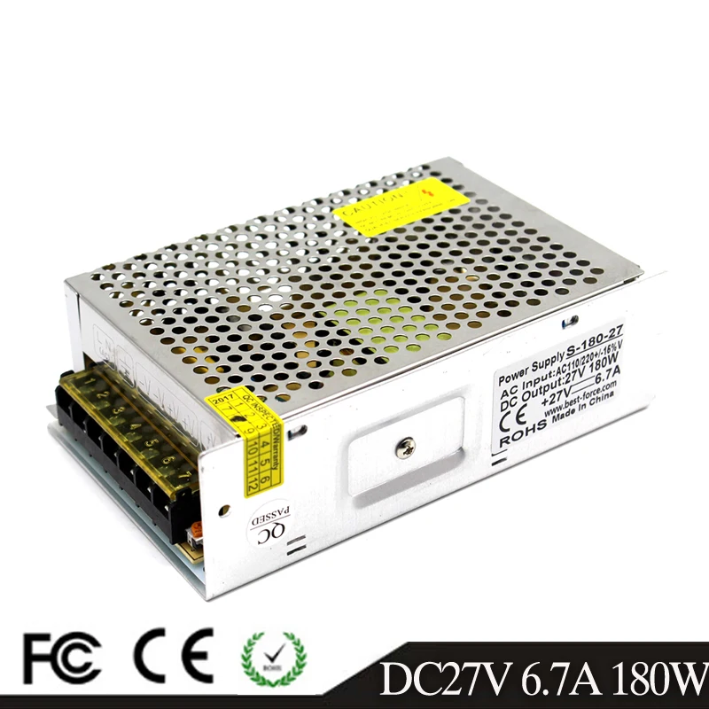Выключатель питания DC12V 15A DC15V12A DC18V 10A DC24V 7.5A DC27V 6.7A 200 Вт светодиодный трансформатор