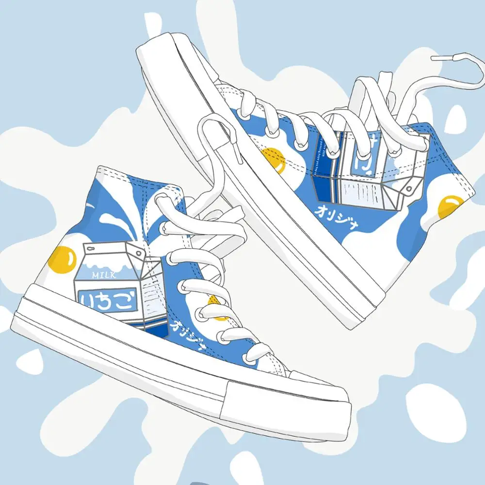 Эми и Майкл повседневная обувь для студентов Расписанные вручную парусиновые