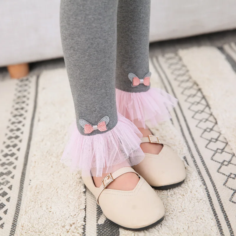 

Spring Autumn Girls' Pants Lovely Mesh Girls' Leggings Casual Children Clothing 3-11Yrs