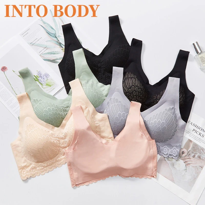 

Dropshipping Vip Link Latex Bra No Steel Ring Seamless Bra Women's Underwear BH Push-up Bra Padded Vest Top Plus Size