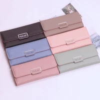 fold pocket wallets hasp lock coin long purses handbags for women clutch pu leather moneybag billfold phone card holder wallet