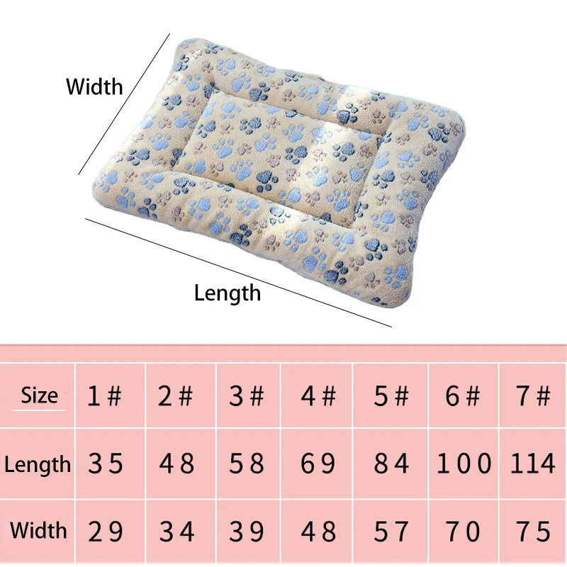 Soft Pet Dog Mat Flannel Cotton Paw Foot Print Washable Blanket Warm Sleeping Beds For Small Medium Dogs Cat Accessories | Дом и сад