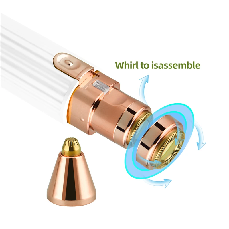 

CkeyiN 2 in 1 Mini Hair Removal Machine Eyebrow Trimmer Nose Hair Trimmer Lady Epilator Razor Women Shaver Lipstick Hair Remover