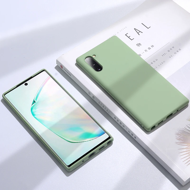Зеленый Для samsung Galaxy Note 10 чехол Note 10 Plus жидкий Силиконовый ТПУ карамельного цвета чехол для samsung Galaxy Note 9 8 10 Pro Чехол - Цвет: Зеленый