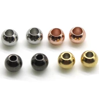 50pcslot stainless steel 2 3 4 5 6 8 mm rose gold black spacer beads charm loose beads diy bracelets beads for jewelry making