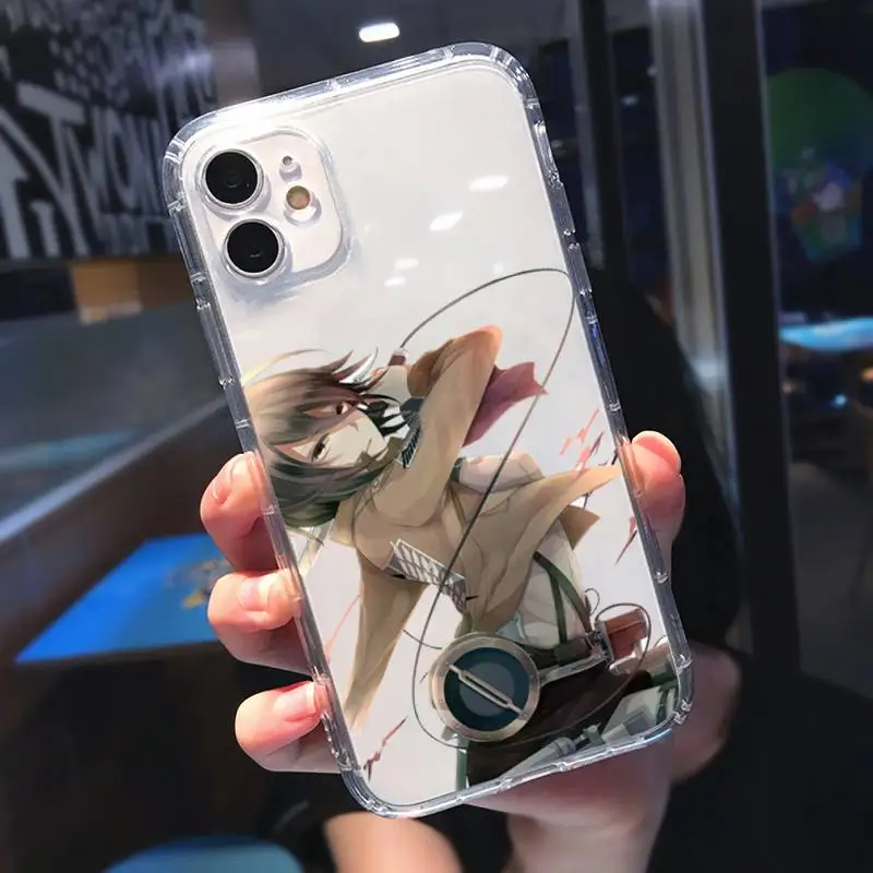 

Anime attack on Titan Phone Case Transparent soft For iphone 5 5s 5c se 6 6s 7 8 11 12 plus mini x xs xr pro max