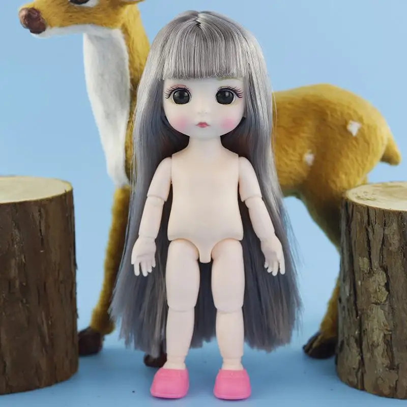16 см 1/8 куклы 13 подвижные шарнирные Мини BJD Детские волосы Nake женские белые тела