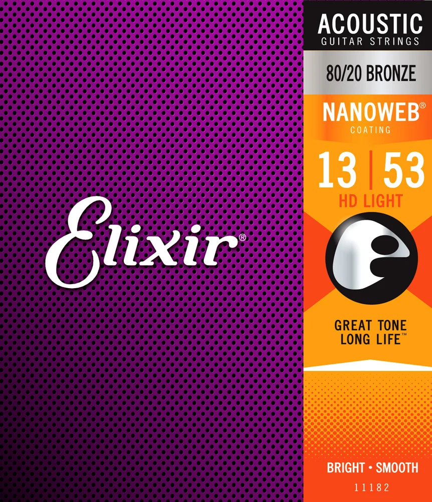 Elixir оригинальный 16182 / 11182 акустическая Фосфорная бронза с нановеб покрытием