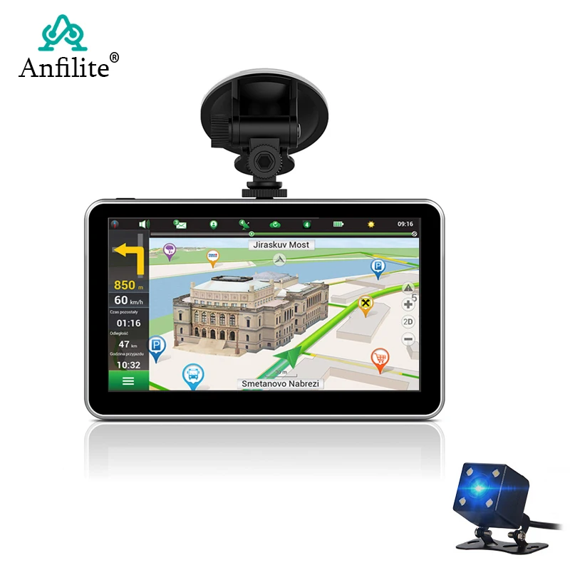 Видеорегистратор с GPS навигацией Anfilite 7 дюймов Bluetooth Wi Fi fhd 1080p|GPS для транспорта| |