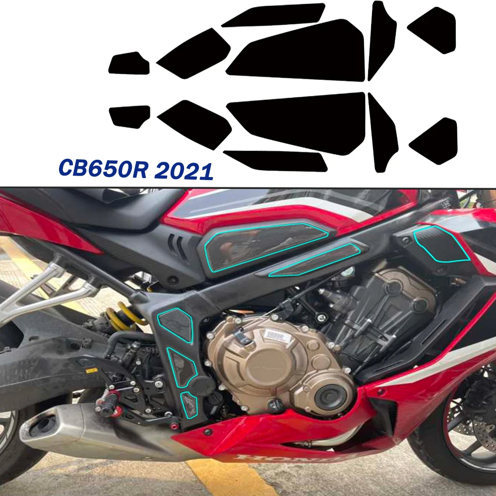 Pegatina de carenado de carbono CBR650R 2021 para motocicleta Honda Scooter CBR 650R CBR 650 R almohadilla de tanque pegatina protectora Accesorios