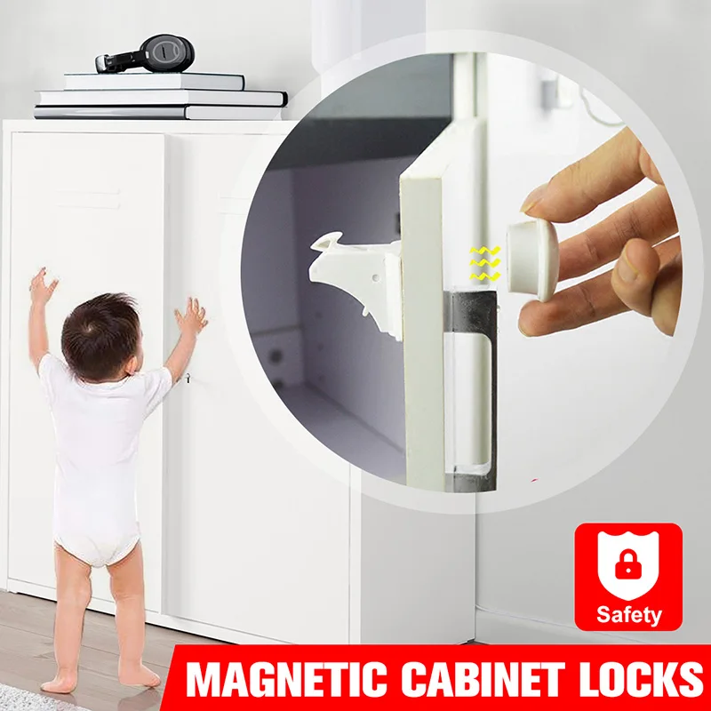 

10 locks+2keys Magnetic Child Lock Baby Safety Cabinet Door Lock Kids Drawer Locker Security Cupboard Invisible Locks